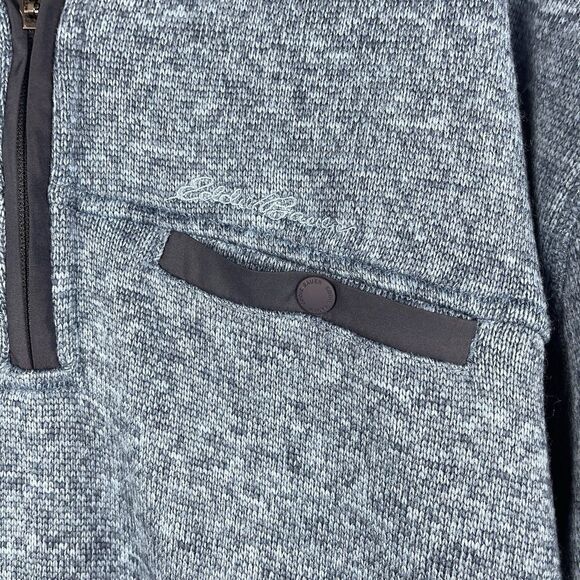 Eddie Bauer Sweater Pullover Men XL Blue Knit High Neck Long Sleeve Zipper - Picture 3 of 4